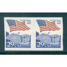 2609 29c U.S. Flag Over White House Imperf Fine MNH Pair W0595