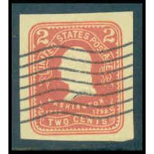 Used U385 2c George Washington Fine Cut Square WA3068
