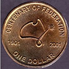 2001 Australia 1 Dollar coin Centenary of Federation