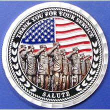 US Veterans. Challenge Coin. 1.50" Silver Tone. 80b.