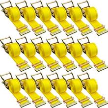 E Track Ratchet Strap, 18PCS 2" x 15' E-Track Straps 4400 LBS Breaking Stren...