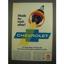 1966 AC Spark Plugs Ad - Made for Each Other Chevrolet