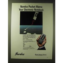 1989 Norelco Pocket Memo Ad - Norelco Pocket Memo Your Electronic Notebook