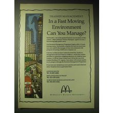 1989 McDonald's Business management Ad - Trainee Management