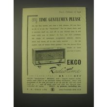 1949 Ekco Radiotime Model A33 radio Ad - any time gentlemen please