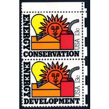 USA 1977 Energy Conservation/Development, Se-tenant Set of 2, Scott 1724a MNH