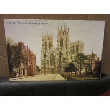 WEST FRONT, YORK MINSTER unused antique postcard by Photochrom =