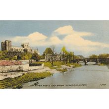 River Skell Ripon Yorkshire in Summer Friths 1950s Postcard