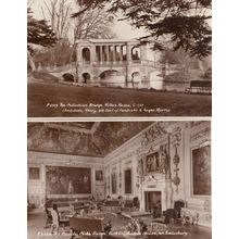 Palladian Bridge Double Cube Room Wilton House 2x Real Photo Postcard