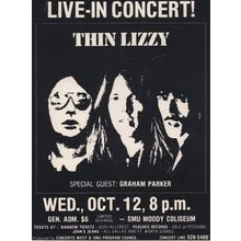Thin Lizzy Graham Parker & The Rumour Live Poster Postcard