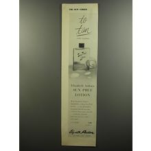 1953 Elizabeth Arden Sun Pruf Lotion Advertisement - To Tan with comfort