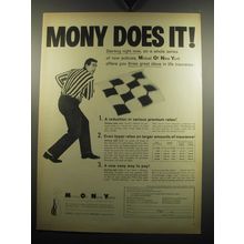 1957 MONY Mutual of New York Ad - MONY does it