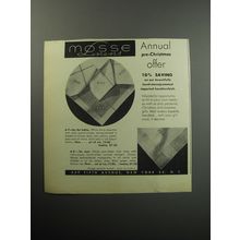1957 Mosse Linens Ad - Annual Pre-Christmas offer 10% saving