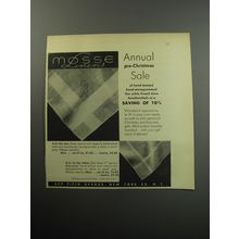 1957 Mosse Linens Ad - Annual pre-Christmas sale