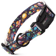 Dog Pet Space Quick Release Printed Collar 3/4" x 12" - 19"