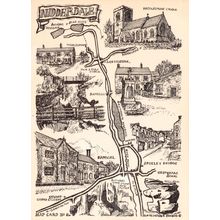 Nidderdale Map Yorkshire PB Postcard