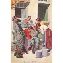 German WW1 Sexy Cleaners Ladies Flirting With Soldiers Military War Postcard