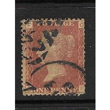 GB 1858 QUEEN VICTORIA 1d RED PLATE 216 OF USED SG43