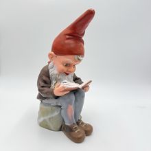 Vintage Heissner 990 Garden Gnome Reading Book West Germany Statue 12” 1976