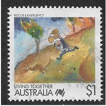 AUS 1988 $1.00 'LIVING TOGETHER - RESCUE AND EMERGENCY' FINE USED (EBID68-057)