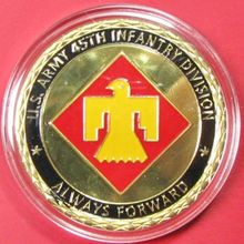 US Army, 45th Infantry Division. Challenge Coin. 1.50". 67b.