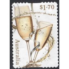 2025 CHERISHED CELEBRATIONS, CHAMPAGNE FLUTES, USED SELF-ADHESIVE STAMP 402/3 +