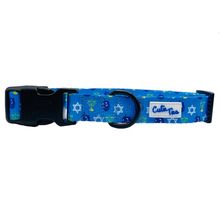Cutie Ties Fun Design Dog Collar Small Hanukkah Blue Dreidel
