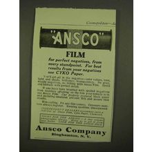 1909 Ansco Film Ad - For Perfect Negatives