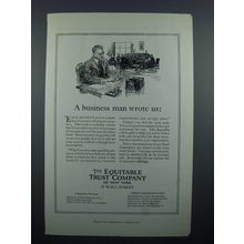 1923 Equitable Trust Company Bank Ad - Business Man