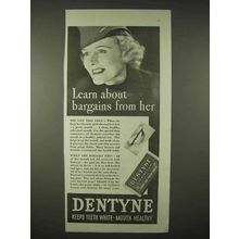 1935 Dentyne Gum Ad - Learn About Bargains From Her