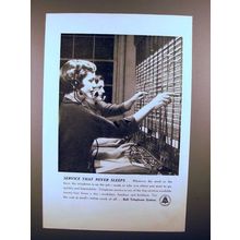 1950 Bell Telephone Ad - Service that Never Sleeps!