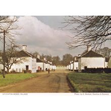 Houghton Model Village Man in Raincoat Phone Box Norfolk Postcard