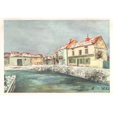 Maurice Utrillo Drinking Trough Maison Devant Un Abreuvoir Painting Postcard