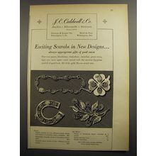 1954 J.E. Caldwell Jewelry Ad - Exciting Scarabs in New Designs