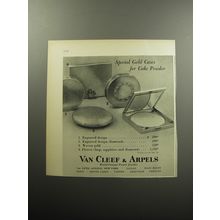 1956 Van Cleef & Arpels Powder Cases Ad - Special Gold Cases for Cake Powder