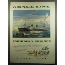 1955 Grace Line Cruise Ad - Grace Line Caribbean Cruises