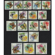 Fujeira Butterflies 18v 1967 MNH SG#167-184 MI#159A-176A
