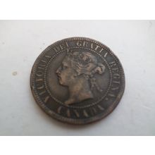 Canada - Large Size - I (one) Cent Coin - Dated 1876 H