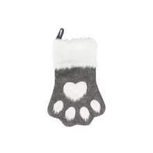 Woodside Home Living Pet Paw Christmas Stocking - Grey