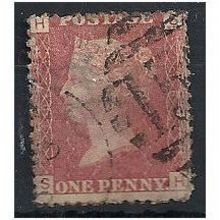 1858 SG43 1d Red Plate 167 Good/Fine Used Check Letters "SH" ...