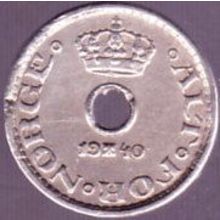 1940 Norway 10 Ore Coin