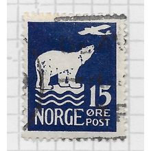 NORWAY 1925 POLAR BEAR PLANE ABOVE 15ore USED FLIGHT AMUNDSEN NORTH POLE SG171
