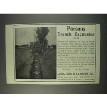 1910 Geo. B. Lambert Parsons Trench Excavator No. 52 Ad