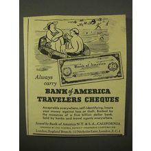 1947 Bank of America Travelers Cheques Ad