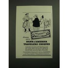 1947 Bank of America Travelers Cheques Ad - Always Carry