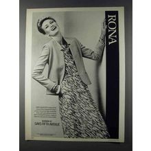 1980 Rona James Daugherty Lilac Jacket & Print Dress Ad