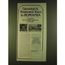 1980 Romanian National Tourist Office Ad - Gerovital