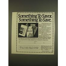 1985 Raleigh Belair Cigarettes Ad - Something to Savor Something to Save