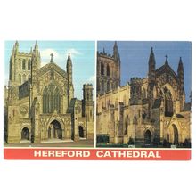 HEREFORD CATHEDRAL, multiview. unused postcard by Dennis =