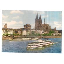 RHEINUFERUND DOM, KOLN AM RHEIN, GERMANY unused vintage postcard =